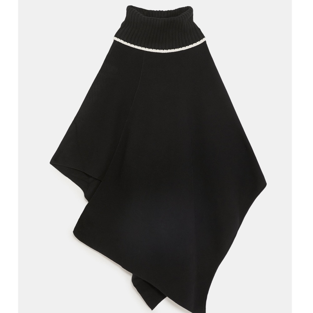 Zara Oversized Heavy Weight Knit Cape Turtle Neck Size S NEW - Picture 7 of 7
